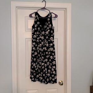 Chaps back and white floral dress